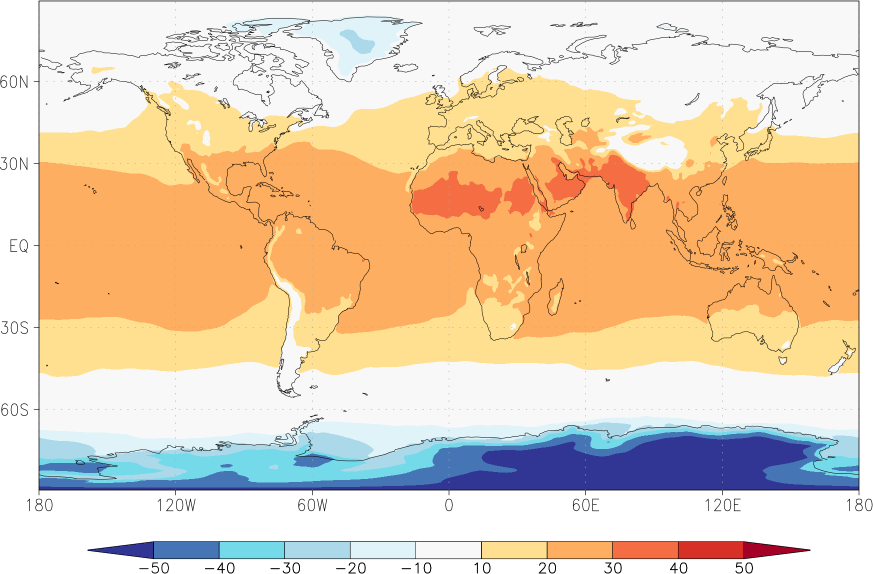 temperature (2m height, world) May  observed values