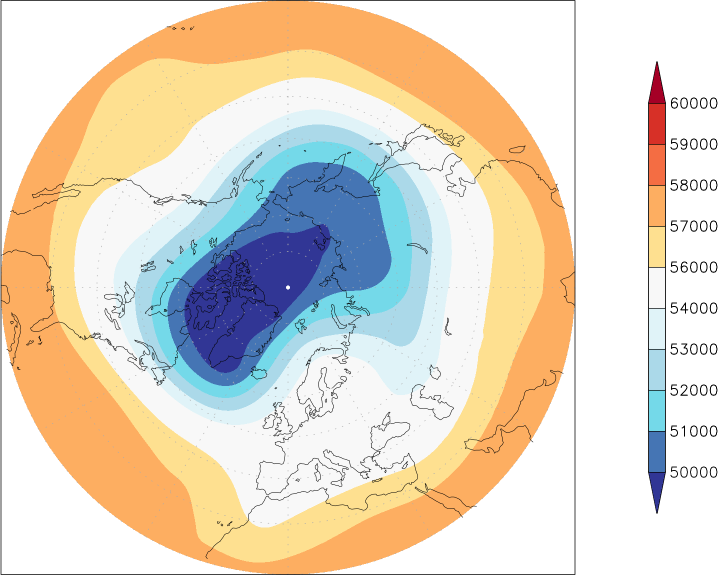 500mb height (northern hemisphere) November  observed values