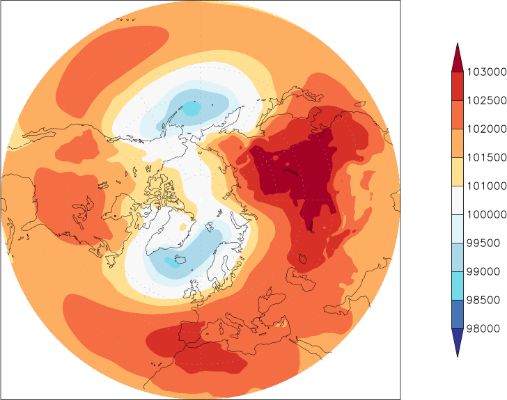 sea-level pressure (northern hemisphere) December  observed values