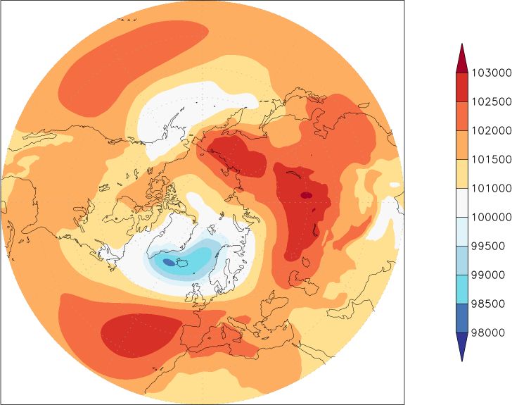 sea-level pressure (northern hemisphere) March  observed values