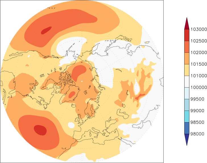 sea-level pressure (northern hemisphere) May  observed values