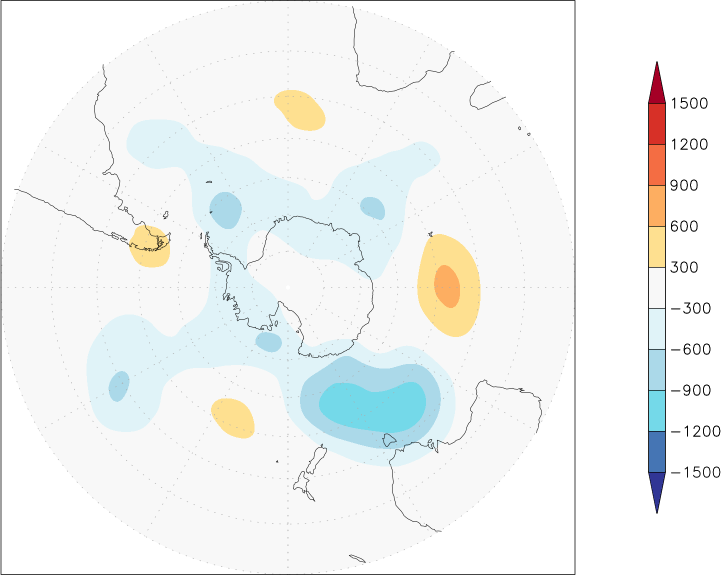 500mb height (southern hemisphere) anomaly January  w.r.t. 1981-2010