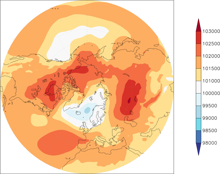 sea-level pressure (northern hemisphere) March  observed values