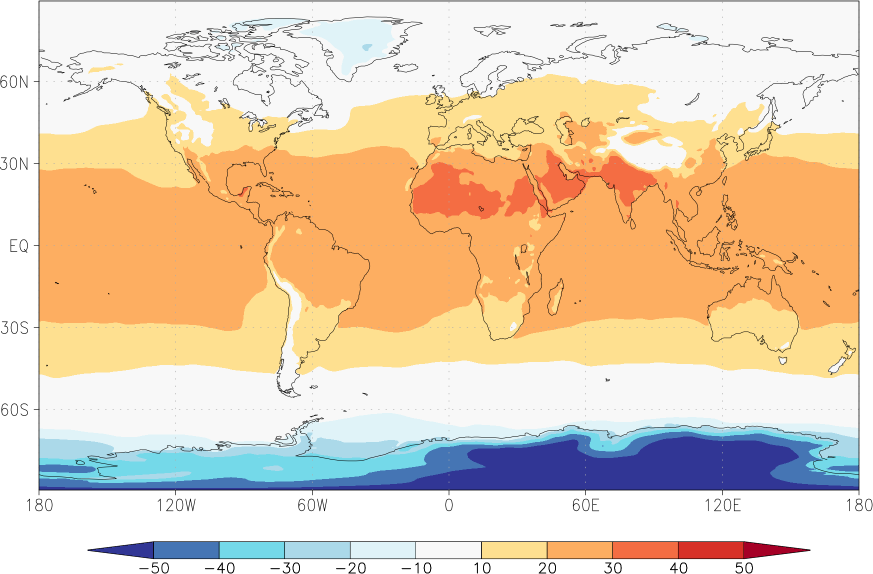 temperature (2m height, world) May  observed values