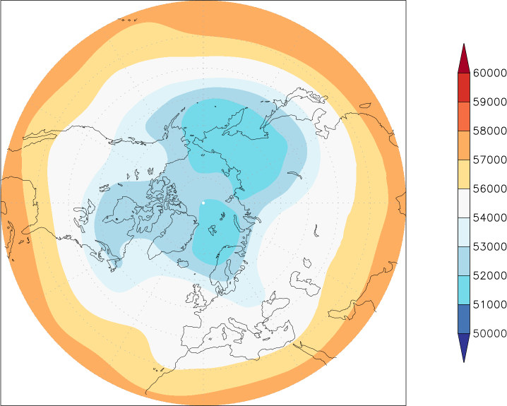 500mb height (northern hemisphere) April  observed values