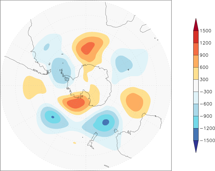 500mb height (southern hemisphere) anomaly March  w.r.t. 1981-2010