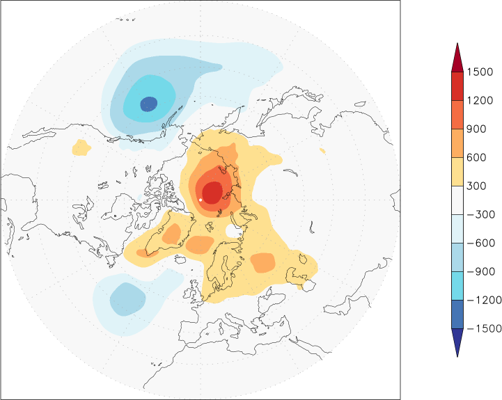 sea-level pressure (northern hemisphere) anomaly April  w.r.t. 1981-2010