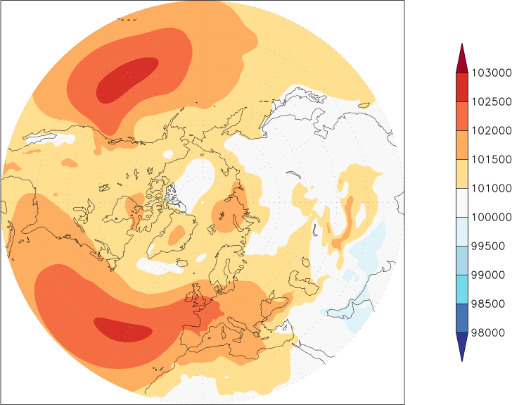 sea-level pressure (northern hemisphere) June  observed values