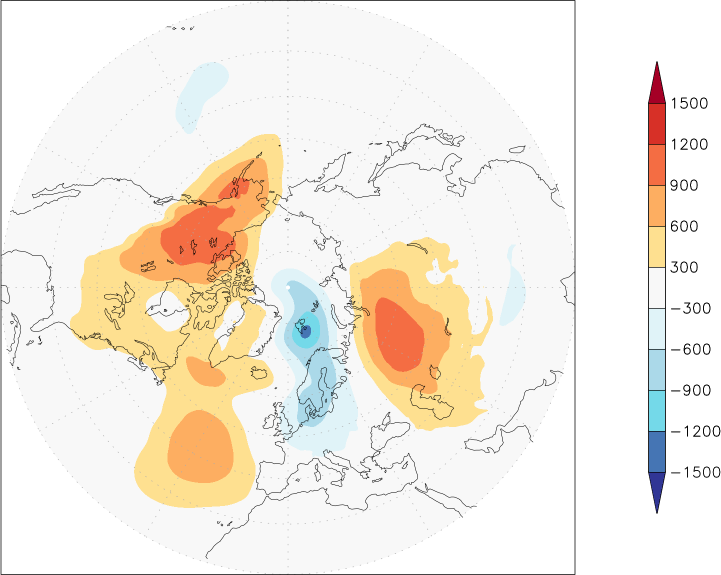 sea-level pressure (northern hemisphere) anomaly November  w.r.t. 1981-2010