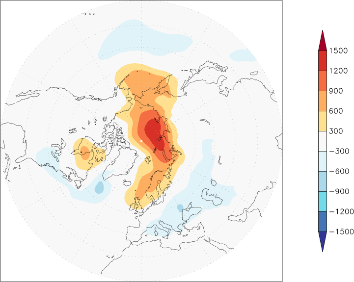 sea-level pressure (northern hemisphere) anomaly September  w.r.t. 1981-2010