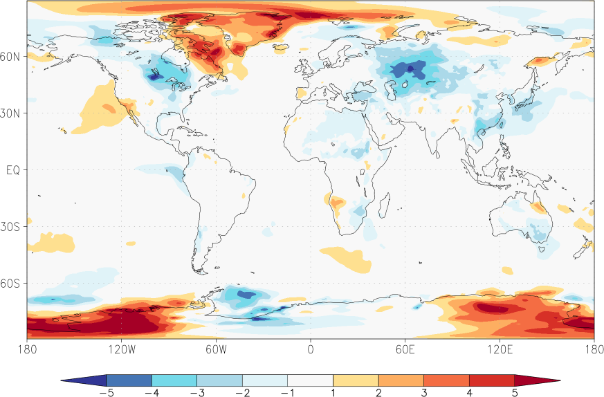 temperature (2m height, world) anomaly April  w.r.t. 1981-2010