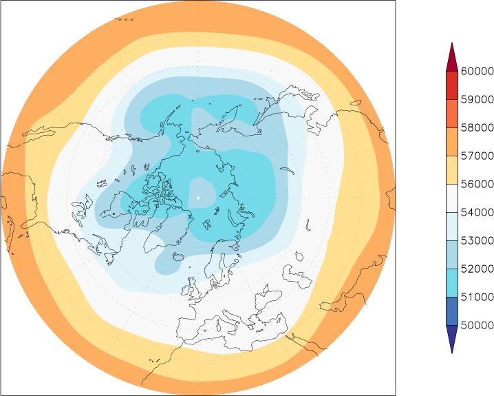 500mb height (northern hemisphere) April  observed values