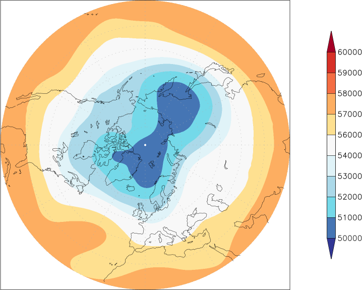 500mb height (northern hemisphere) November  observed values