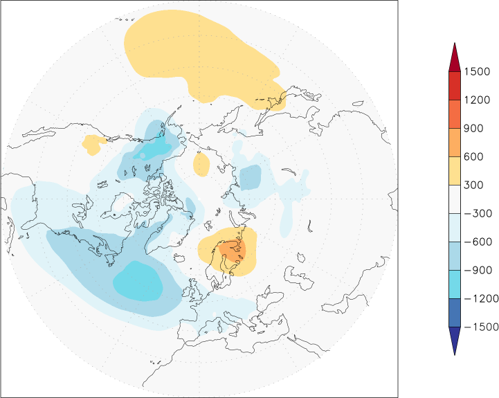 sea-level pressure (northern hemisphere) anomaly December  w.r.t. 1981-2010