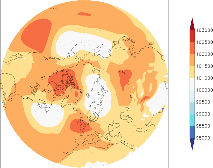 sea-level pressure (northern hemisphere) April  observed values