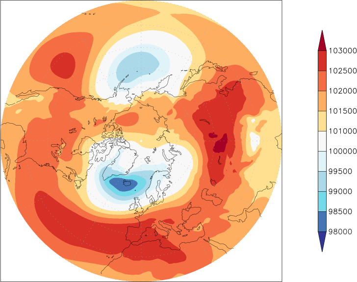 sea-level pressure (northern hemisphere) February  observed values