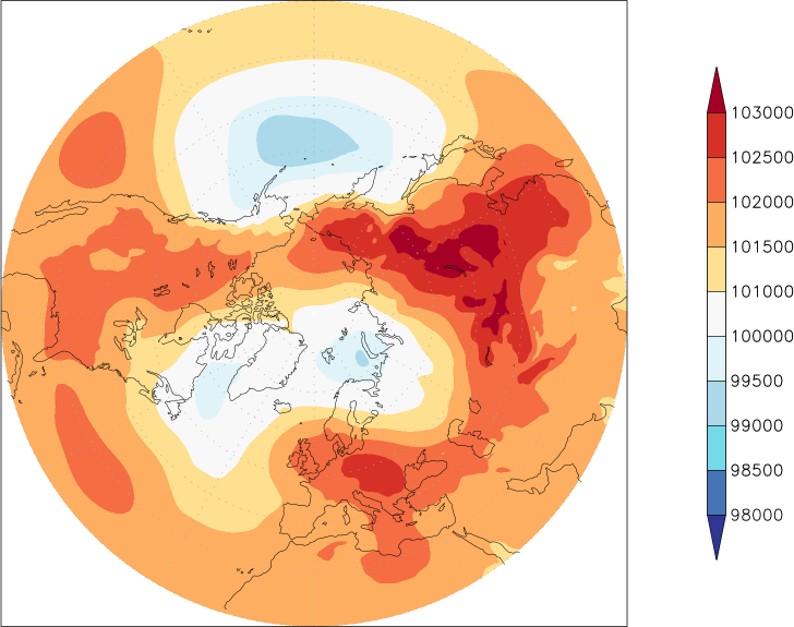 sea-level pressure (northern hemisphere) January  observed values