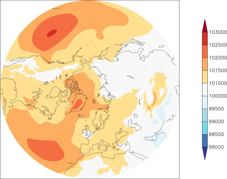 sea-level pressure (northern hemisphere) June  observed values