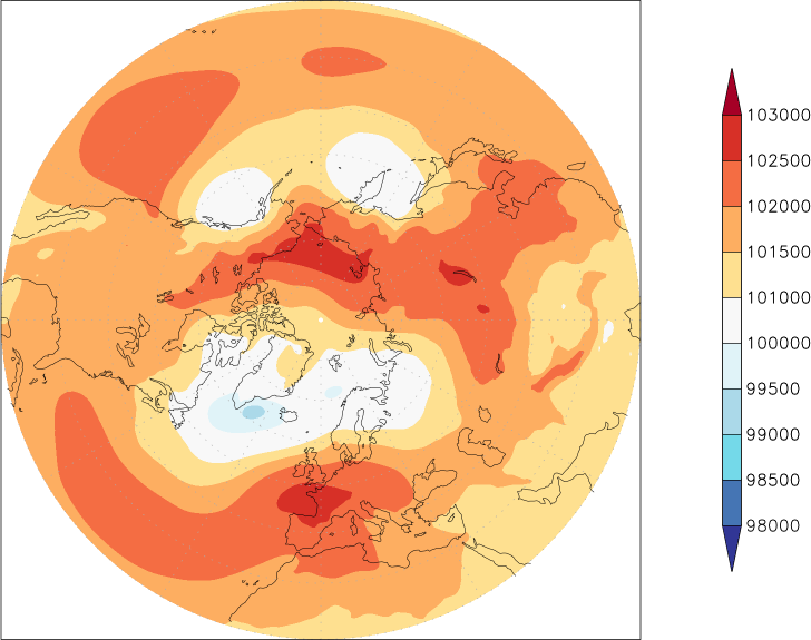 sea-level pressure (northern hemisphere) March  observed values