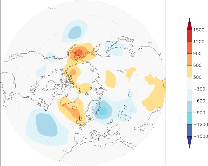 sea-level pressure (northern hemisphere) anomaly October  w.r.t. 1981-2010