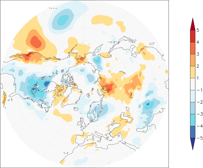 temperature (2m height, northern hemisphere) anomaly May  w.r.t. 1981-2010