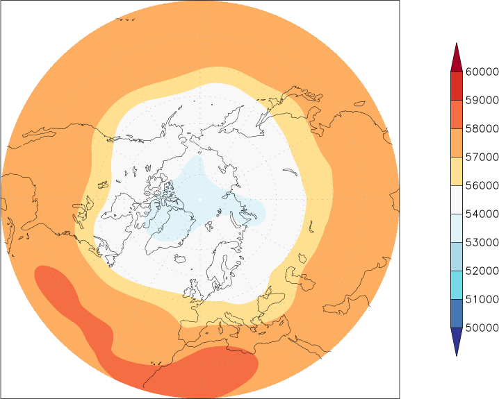 500mb height (northern hemisphere) July  observed values