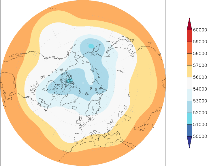 500mb height (northern hemisphere) May  observed values