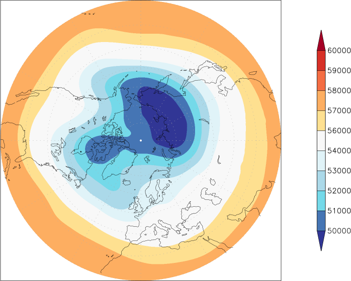 500mb height (northern hemisphere) November  observed values