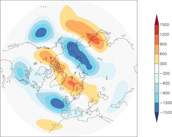 500mb height (northern hemisphere) anomaly November  w.r.t. 1981-2010