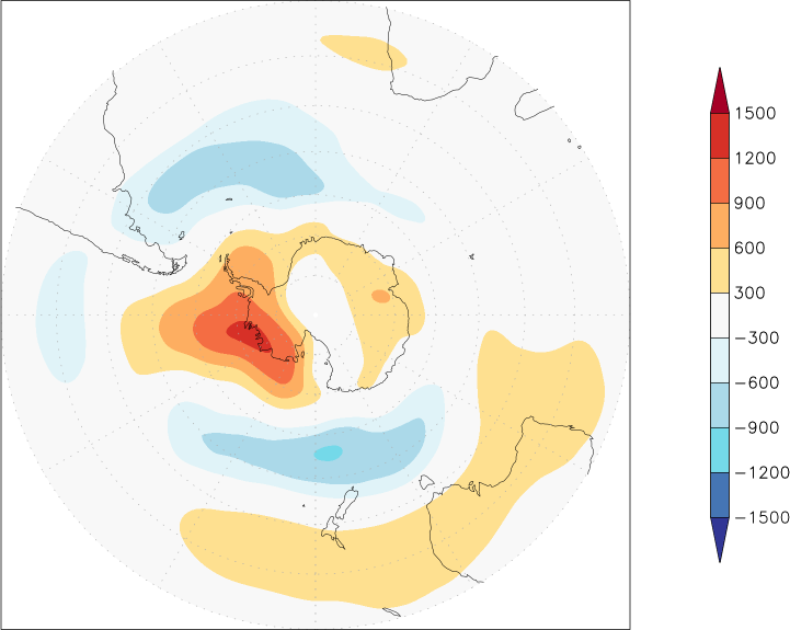 500mb height (southern hemisphere) anomaly December  w.r.t. 1981-2010