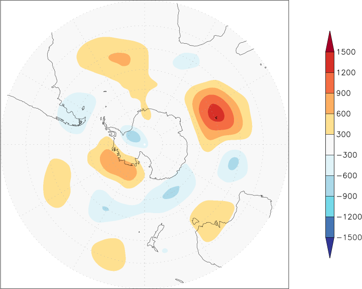 500mb height (southern hemisphere) anomaly February  w.r.t. 1981-2010