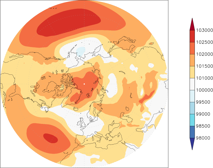 sea-level pressure (northern hemisphere) April  observed values