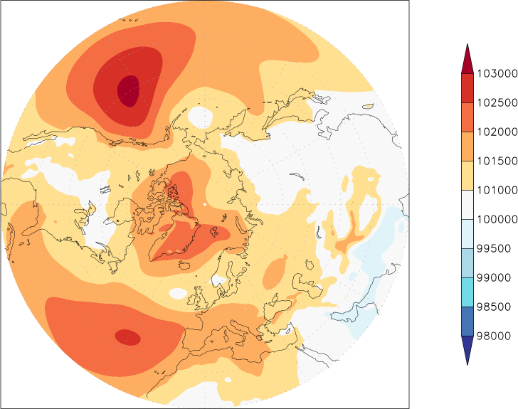 sea-level pressure (northern hemisphere) June  observed values