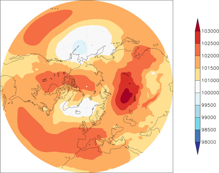 sea-level pressure (northern hemisphere) March  observed values