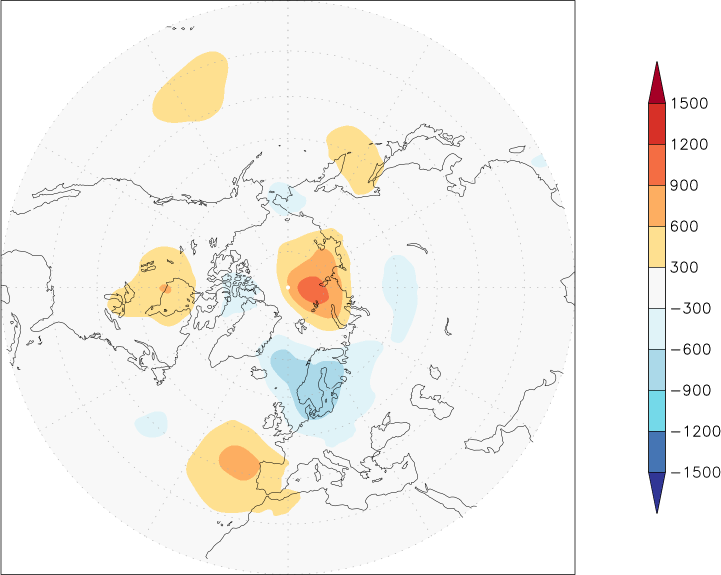 sea-level pressure (northern hemisphere) anomaly October  w.r.t. 1981-2010