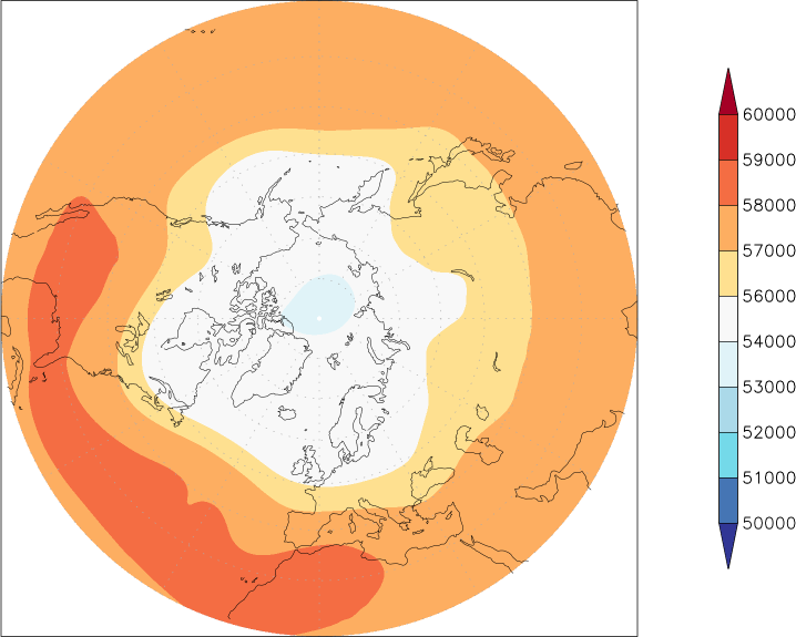 500mb height (northern hemisphere) July  observed values