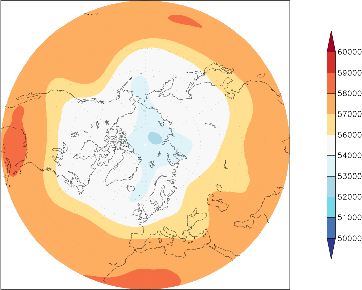 500mb height (northern hemisphere) June  observed values