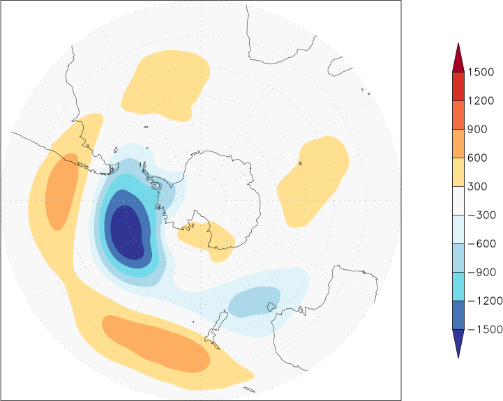 500mb height (southern hemisphere) anomaly October  w.r.t. 1981-2010