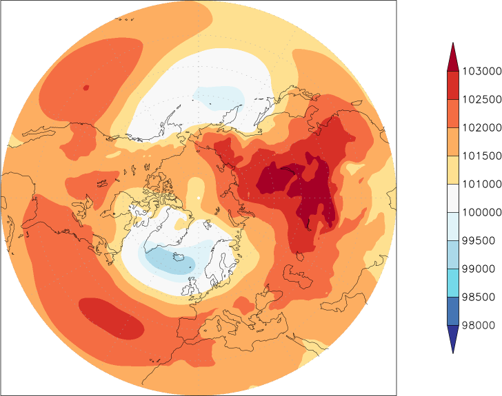 sea-level pressure (northern hemisphere) January  observed values