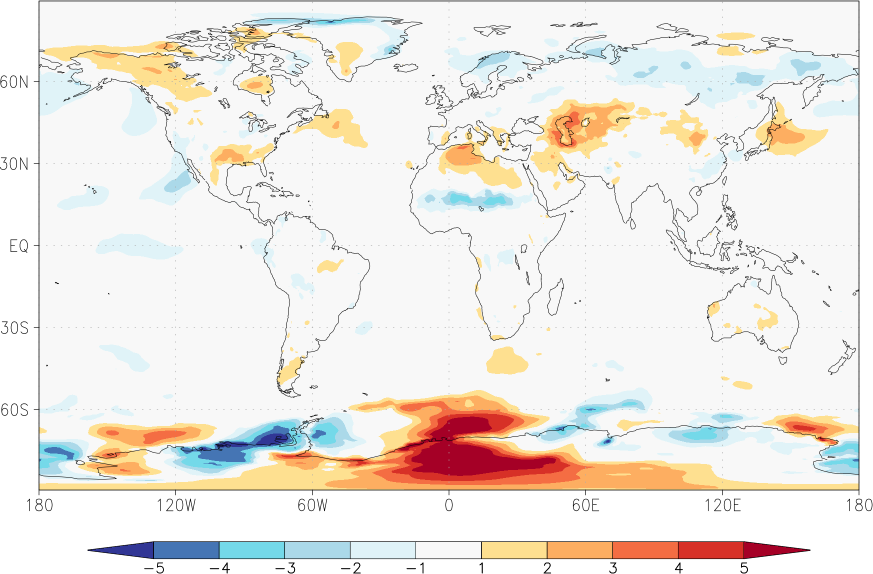 temperature (2m height, world) anomaly August  w.r.t. 1981-2010