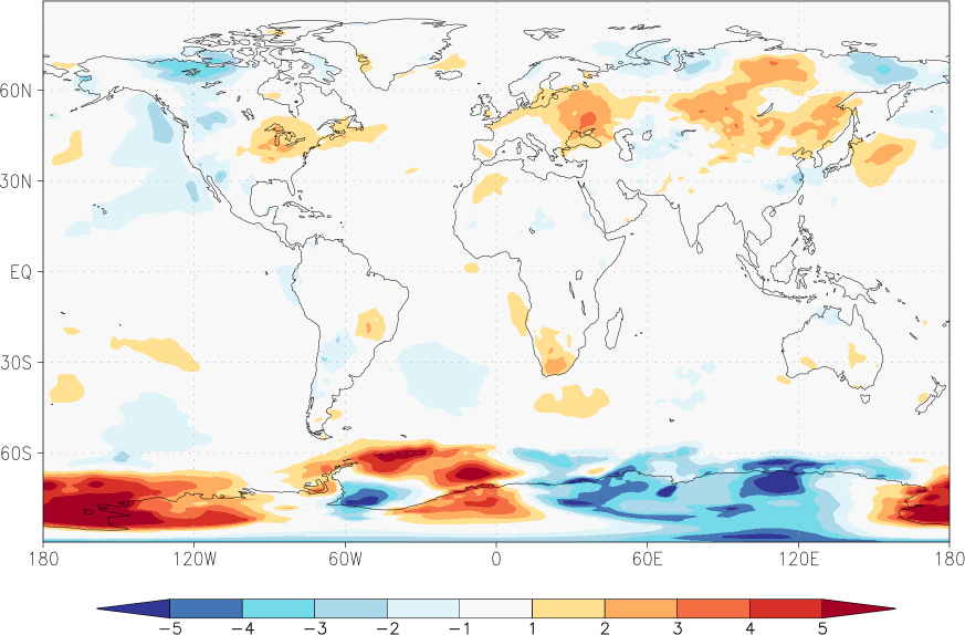 temperature (2m height, world) anomaly July  w.r.t. 1981-2010