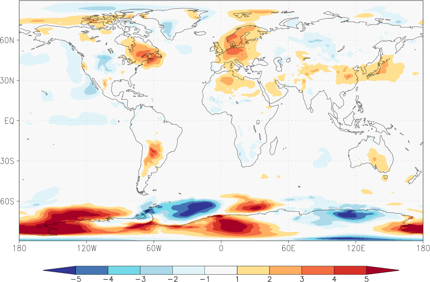 temperature (2m height, world) anomaly September  w.r.t. 1981-2010