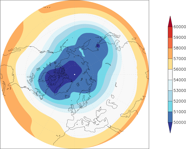 500mb height (northern hemisphere) January  observed values