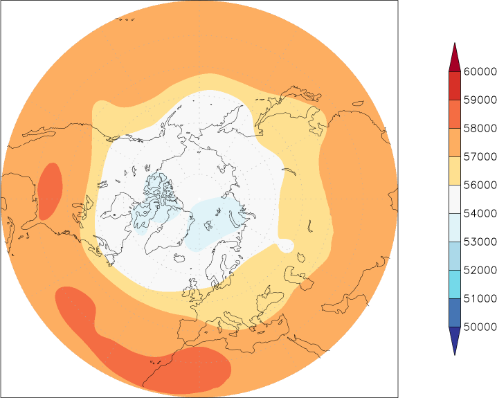 500mb height (northern hemisphere) July  observed values