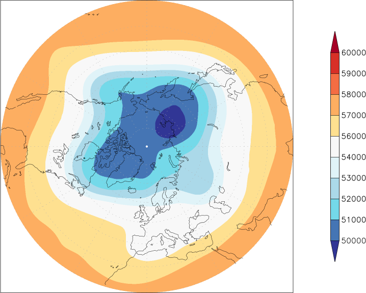 500mb height (northern hemisphere) November  observed values