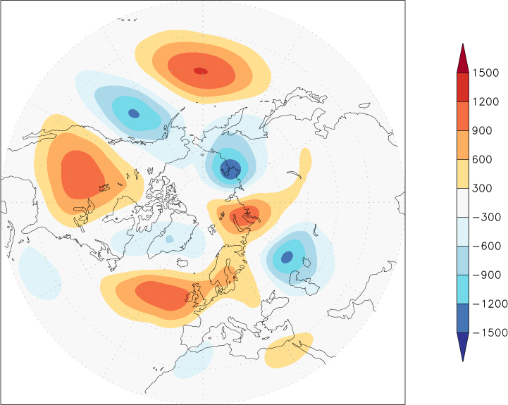 500mb height (northern hemisphere) anomaly November  w.r.t. 1981-2010