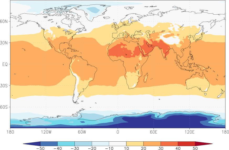 temperature (2m height, world) May  observed values