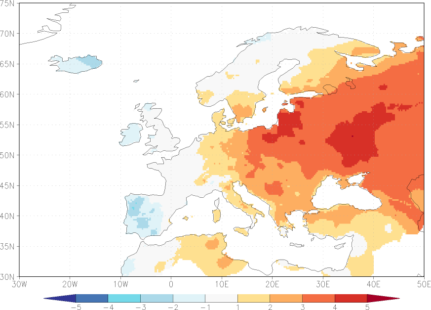 daily mean temperature anomaly April  w.r.t. 1981-2010