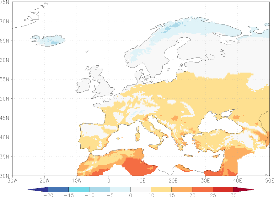 daily mean temperature April  observed values