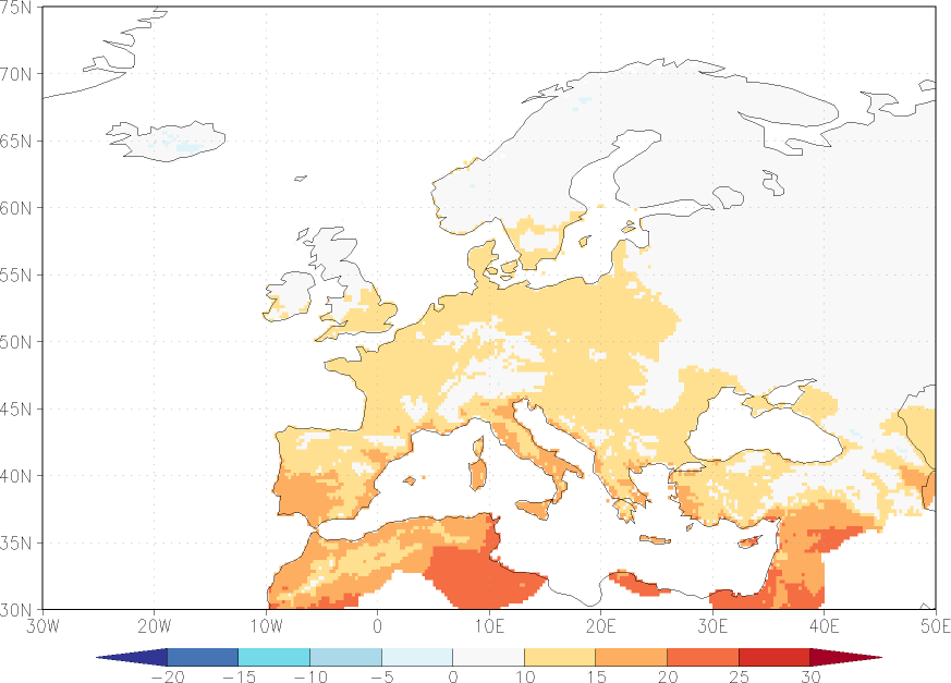 daily mean temperature October  observed values